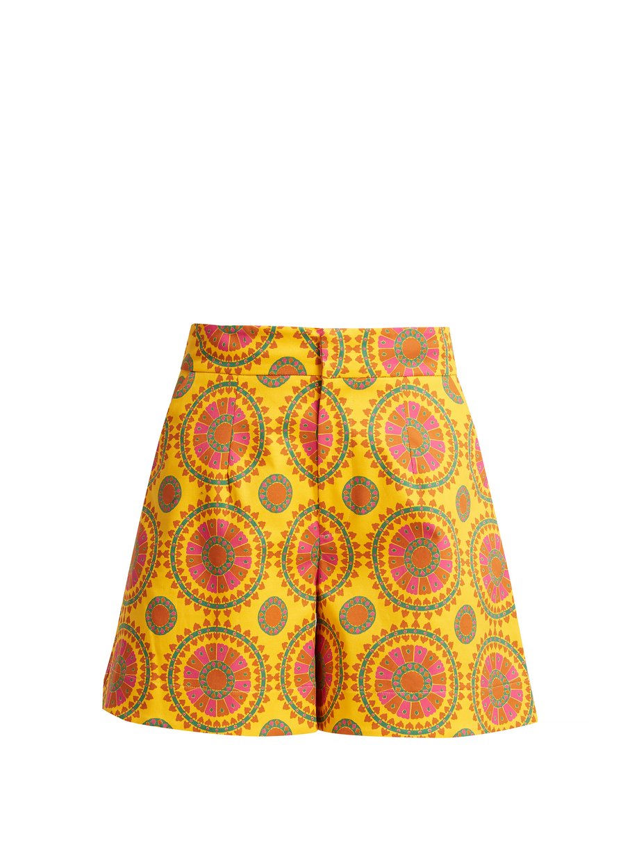 Orange Good Butt Ruote Gialle-print cotton-blend shorts | La DoubleJ ...