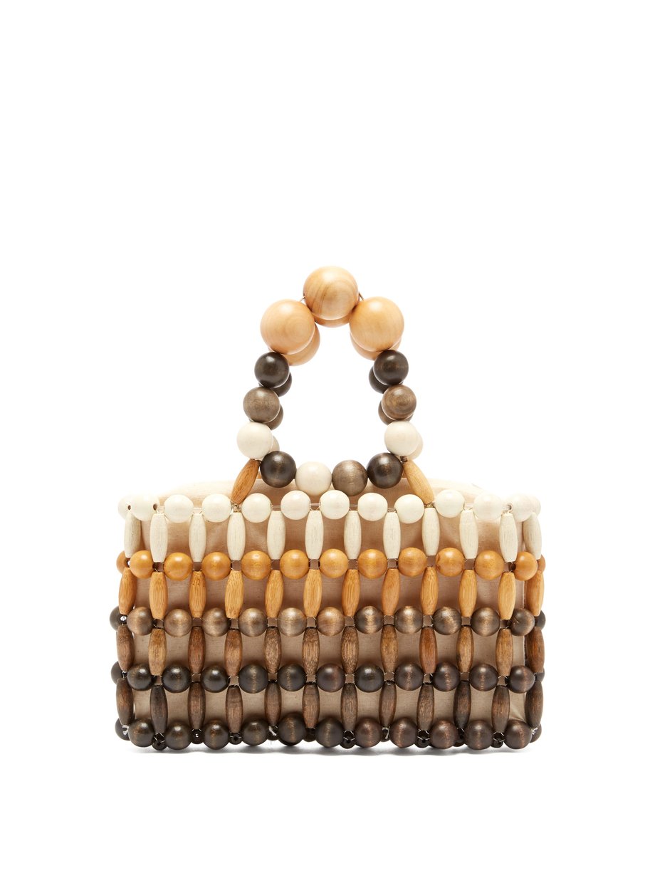 Brown Cora wooden-beaded bag | Cult Gaia | MATCHESFASHION US
