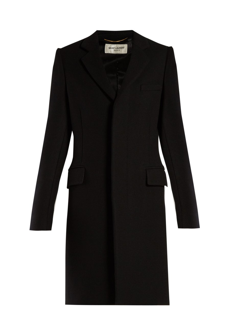 Black Single-breasted wool coat | Saint Laurent | MATCHESFASHION UK