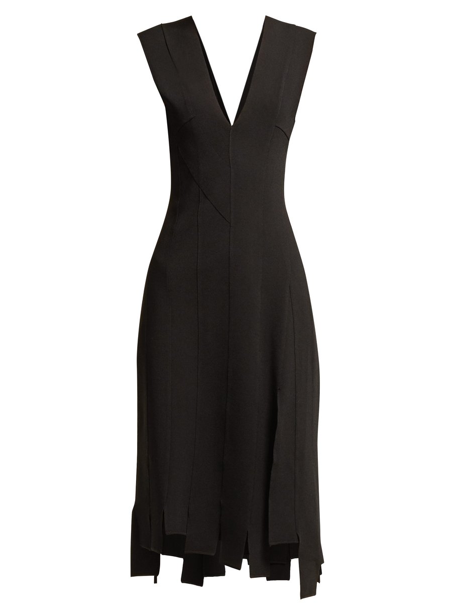 Black Tiziana stretch-crepe asymmetric midi dress | Altuzarra ...
