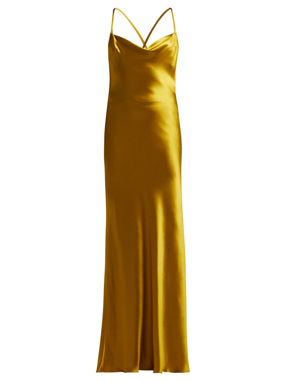 Yellow Whiteley Silk Satin Gown Galvan Matchesfashion Uk 0004