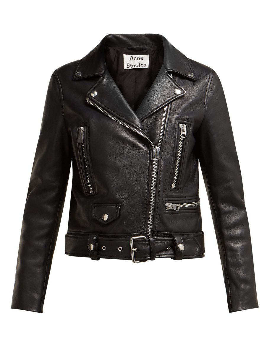 Mock leather biker jacket Black Acne Studios | MATCHESFASHION FR