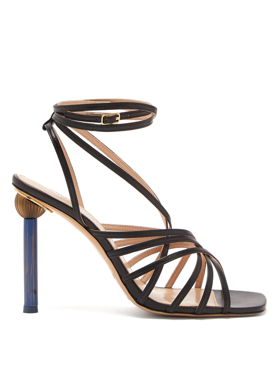 Black Pisa mismatched-heel leather sandals | Jacquemus | MATCHESFASHION AU