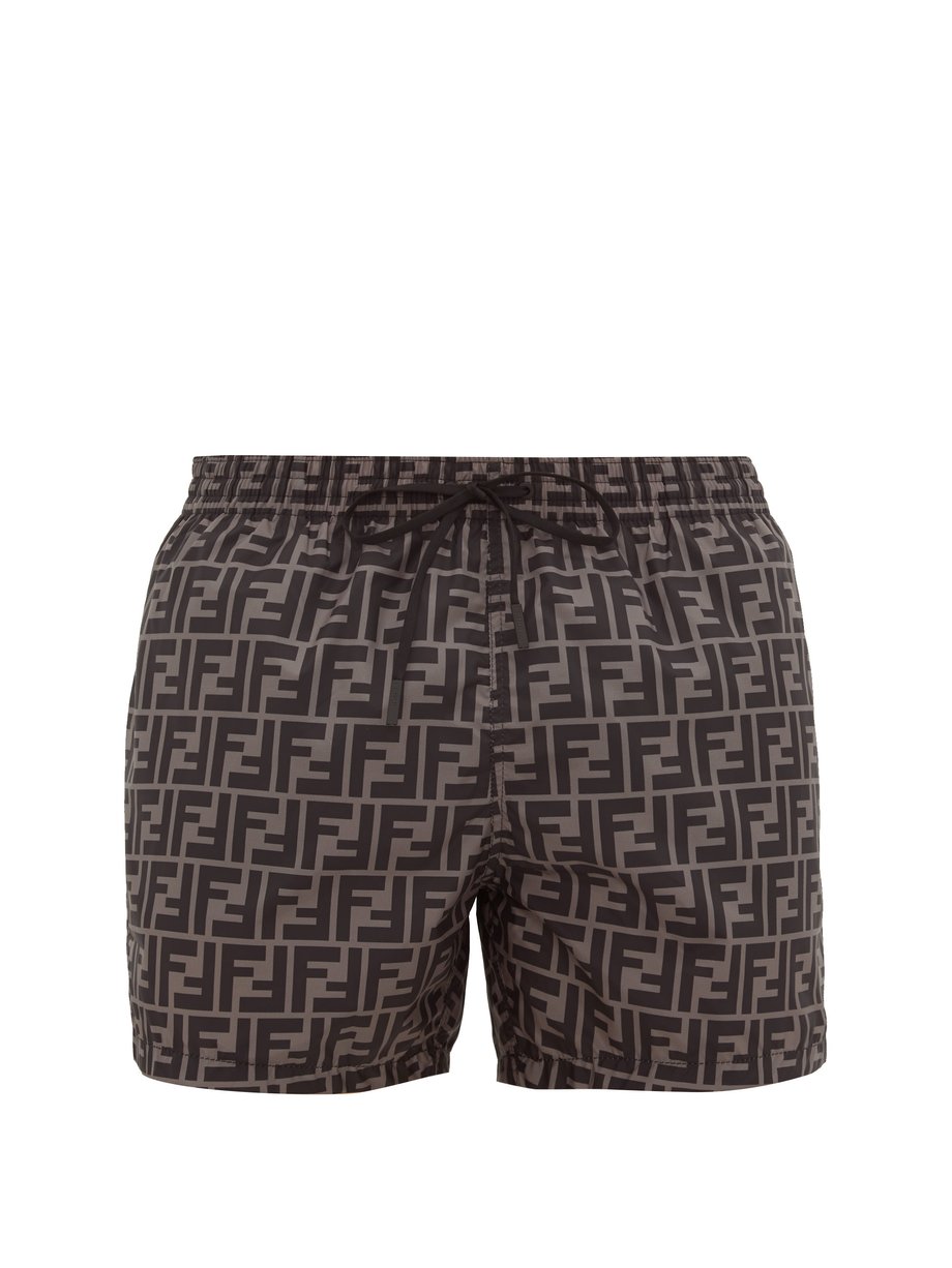 fendi swim shorts grey