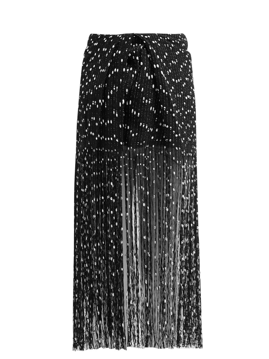 Black Capri embroidered fringe skirt | Jacquemus | MATCHESFASHION US