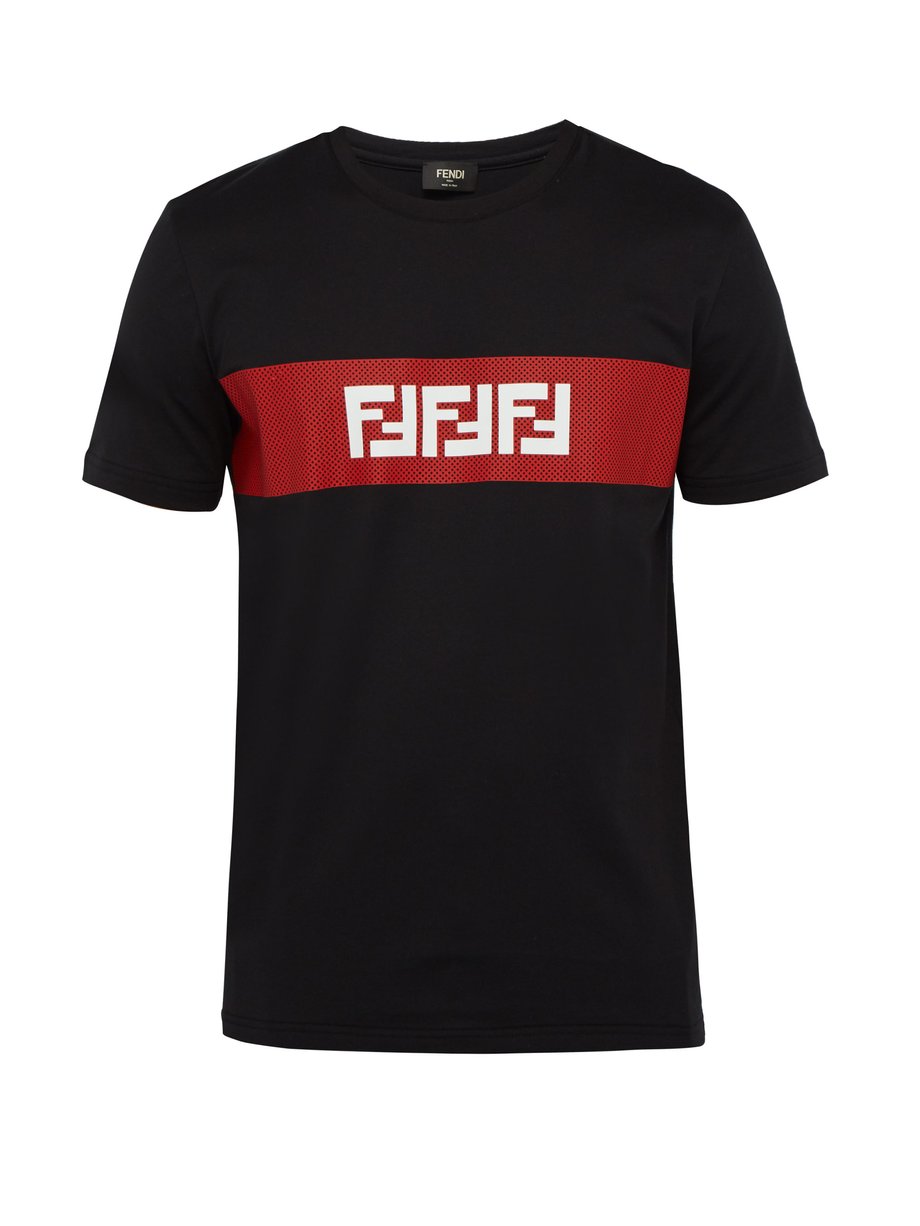Black FF logo-print cotton T-shirt | Fendi | MATCHESFASHION UK