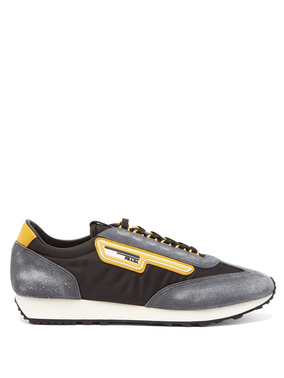 Black Milano low-top nylon and suede 