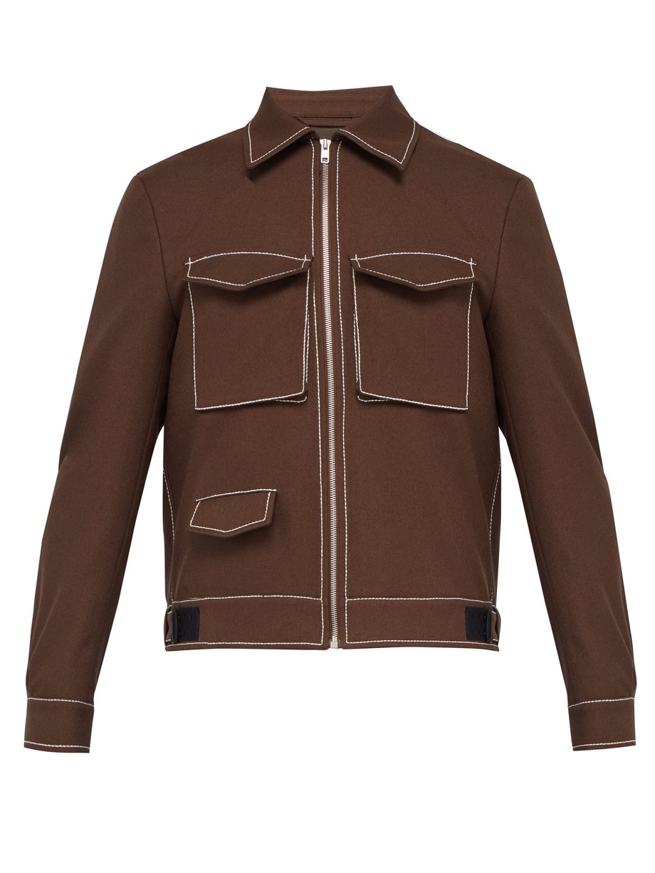 Brown Topstitched twill jacket | Maison Margiela | MATCHESFASHION UK
