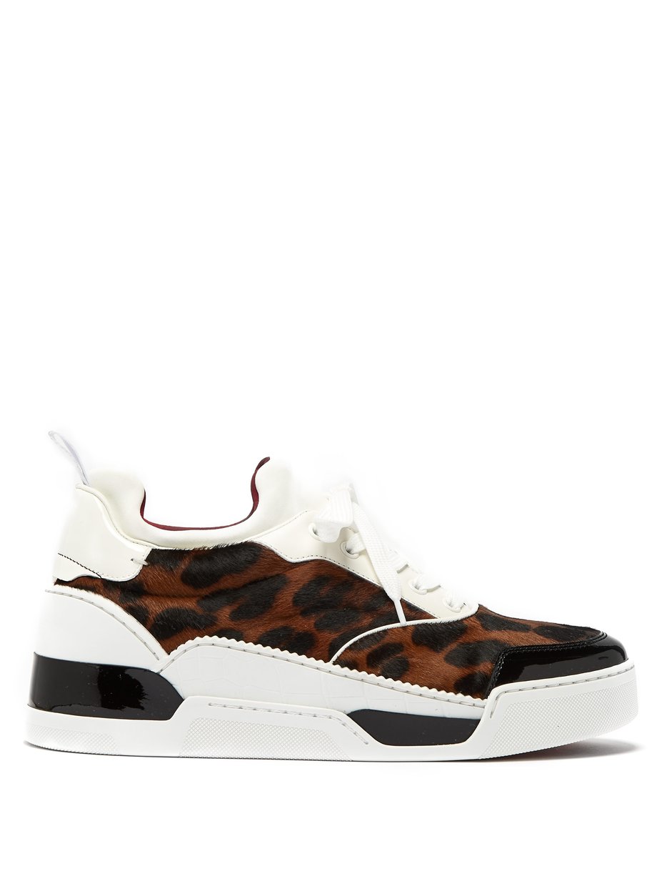 Movement The layout Restless White Aurelien leopard-print pony-hair low-top trainers | Christian  Louboutin | MATCHESFASHION US