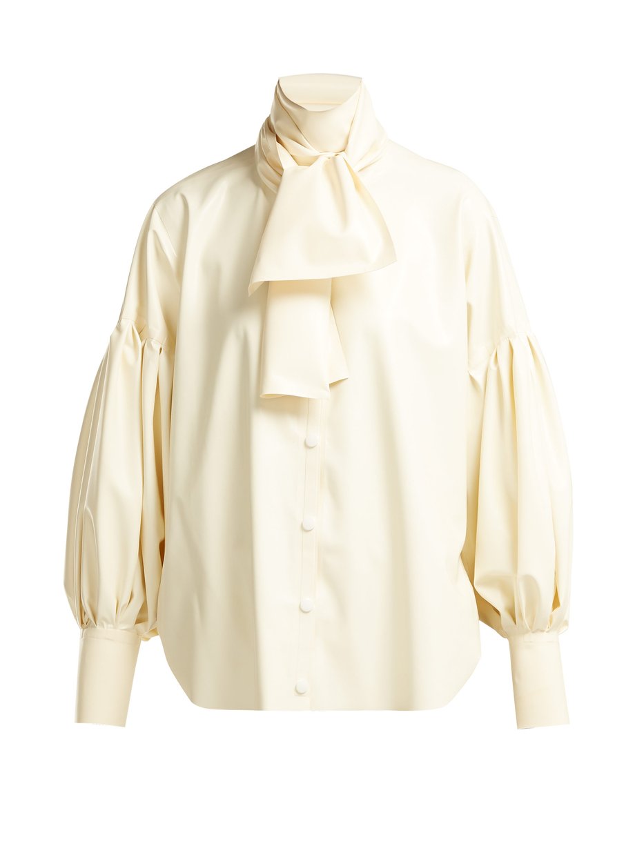 White Pussy-bow latex blouse | Hillier Bartley | MATCHESFASHION US