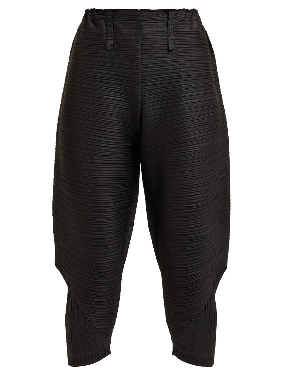 Thicker Bounce tech-pleated tapered trousers Black Pleats Please Issey
