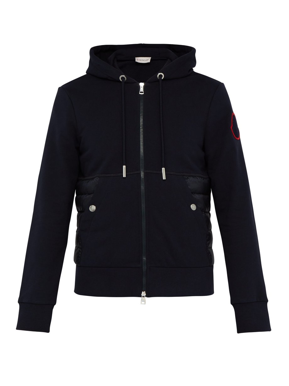 Moncler Navy Down and cotton zip-up hooded track jacket | 매치스패션, 모던 럭셔리 ...