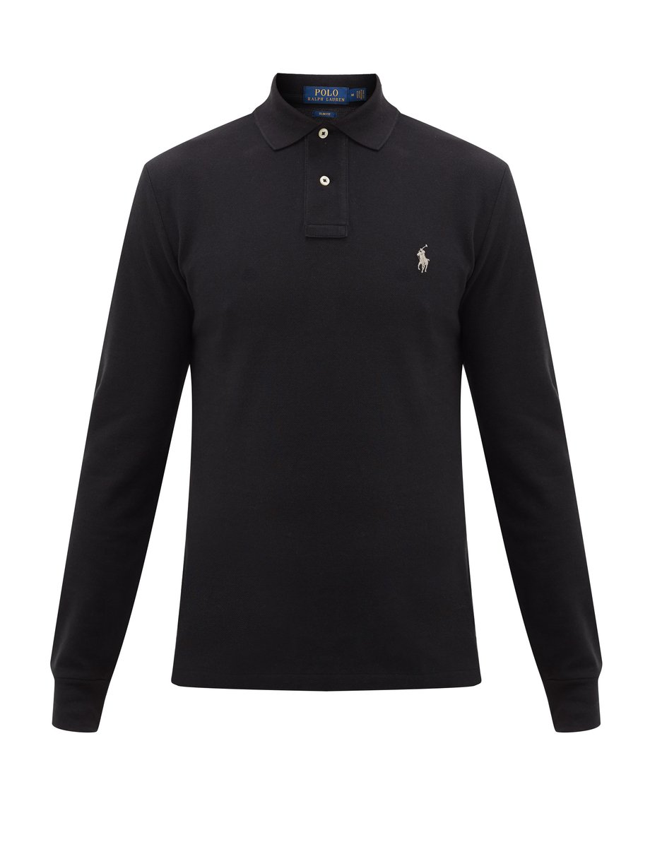Logo-embroidered cotton polo shirt Black Polo Ralph Lauren ...