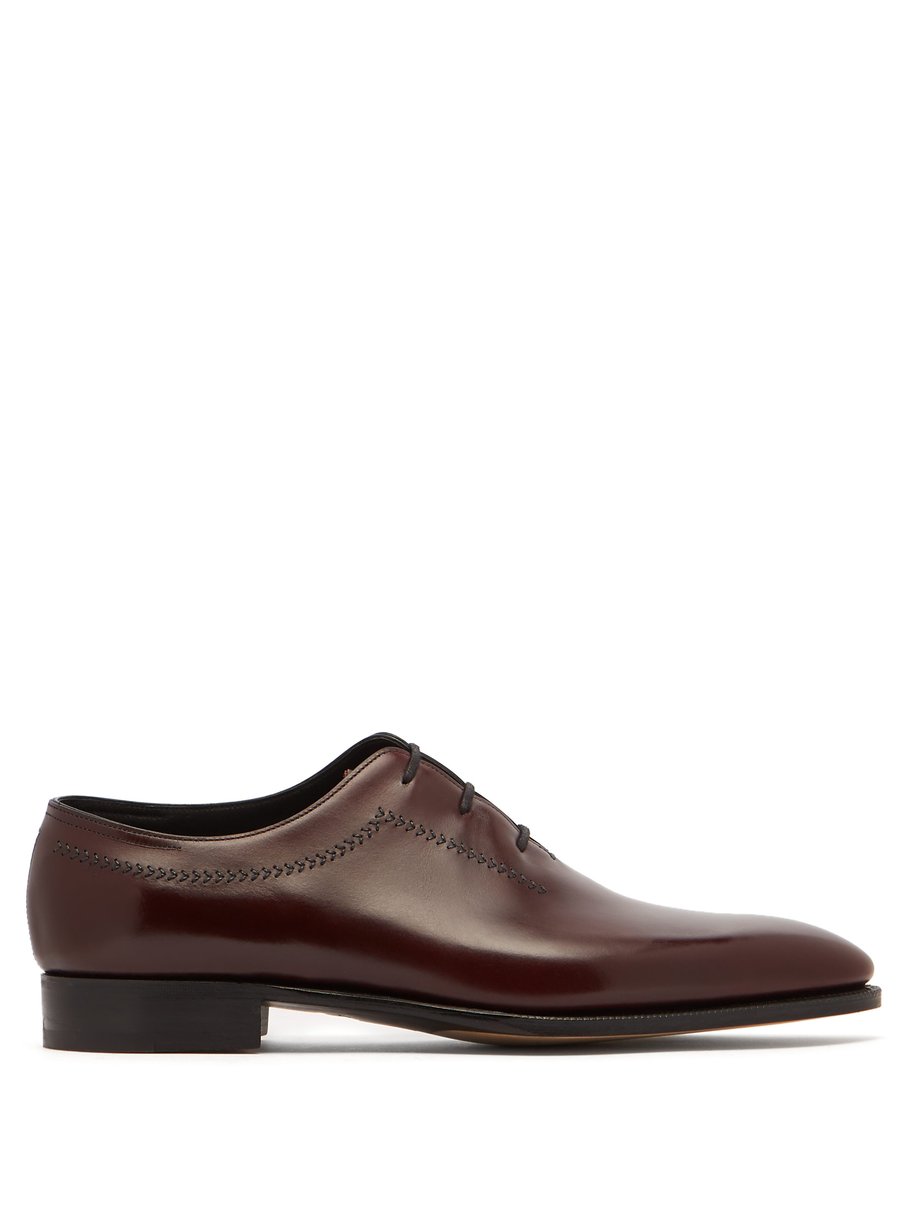 Burgundy Holt leather oxford shoes | John Lobb | MATCHESFASHION UK