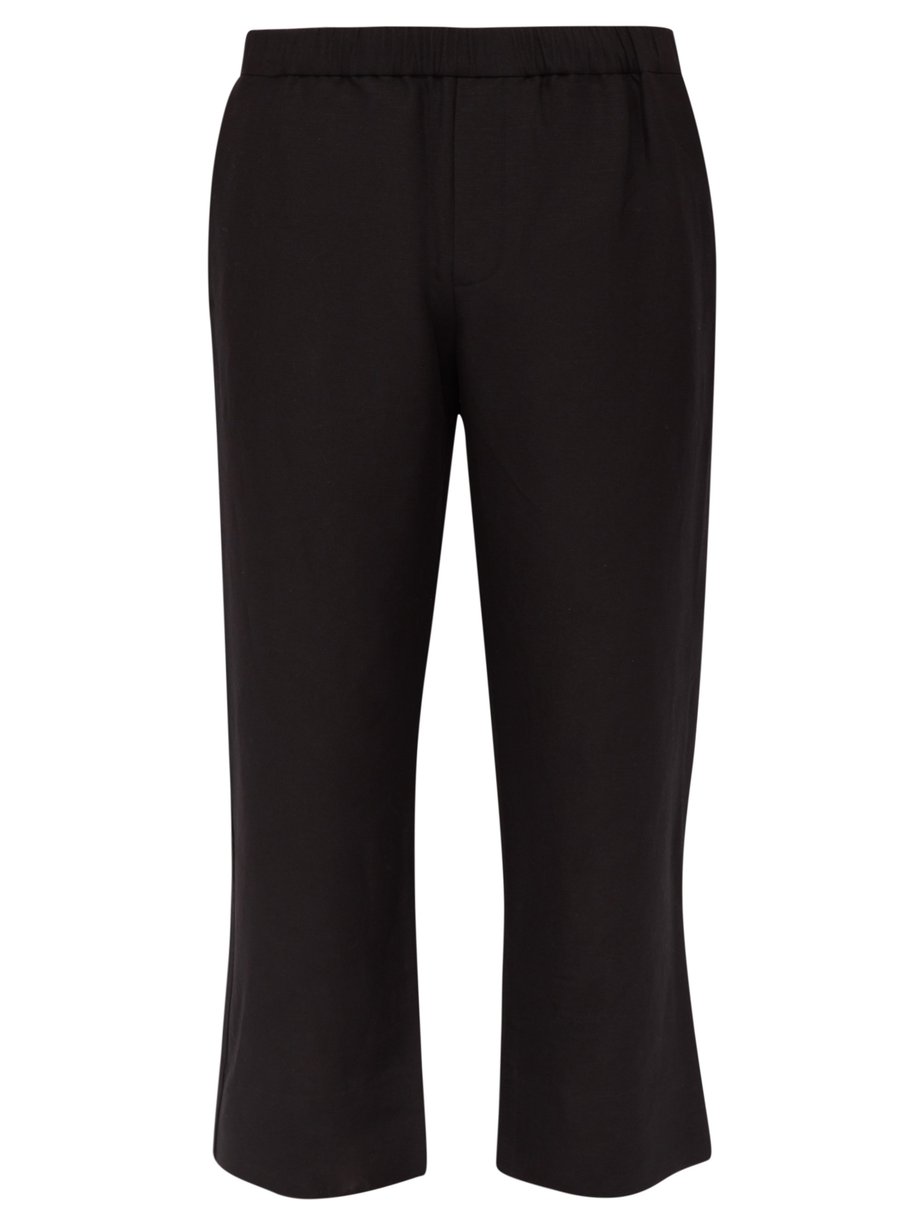 Black Straight-leg linen-blend trousers | Commas | MATCHESFASHION US