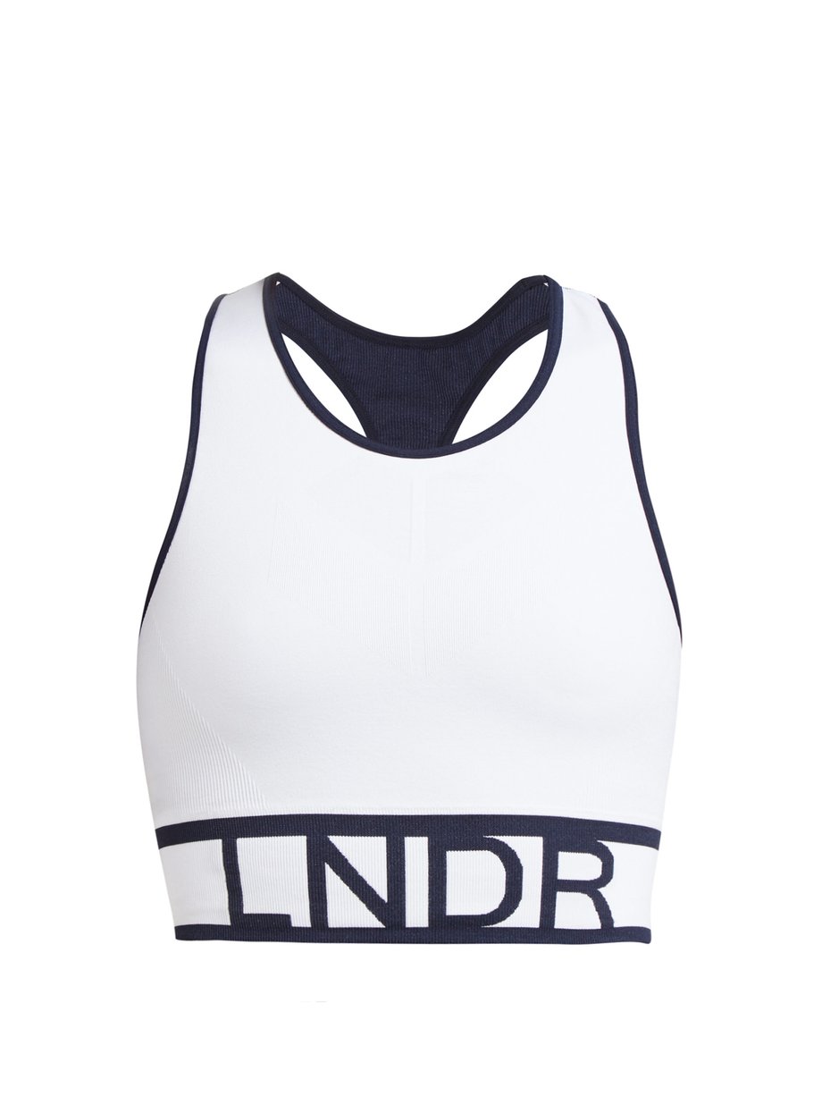 White Buck logo-jacquard sports bra | LNDR | MATCHESFASHION UK