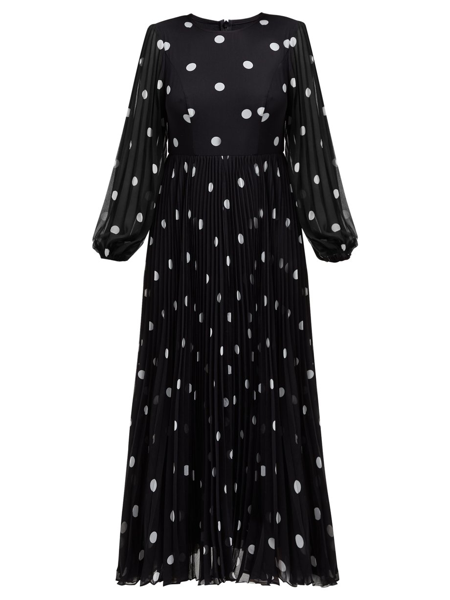 Zimmermann Zimmermann Sunray polka dot-print pleated dress Black ...