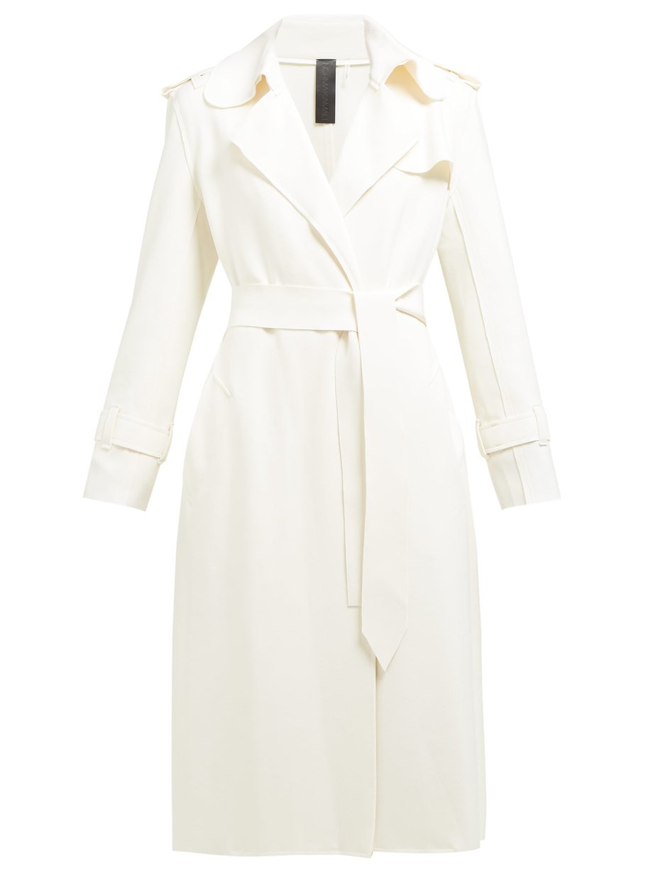 White Double-breasted trench coat | Norma Kamali | MATCHESFASHION UK