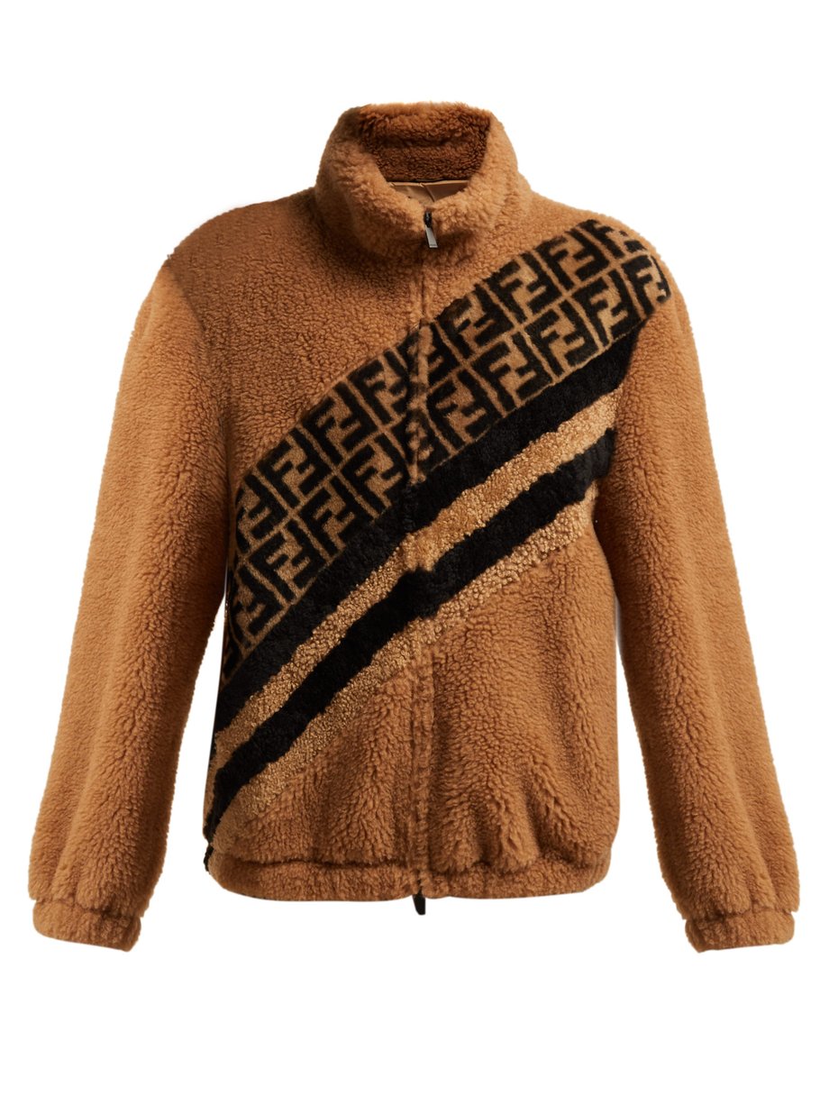 Brown FF faux-shearling jacket | Fendi 