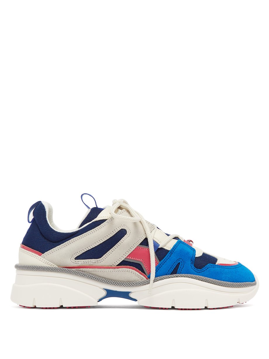 Blue Kindsay nylon and suede low-top trainers | Isabel Marant ...
