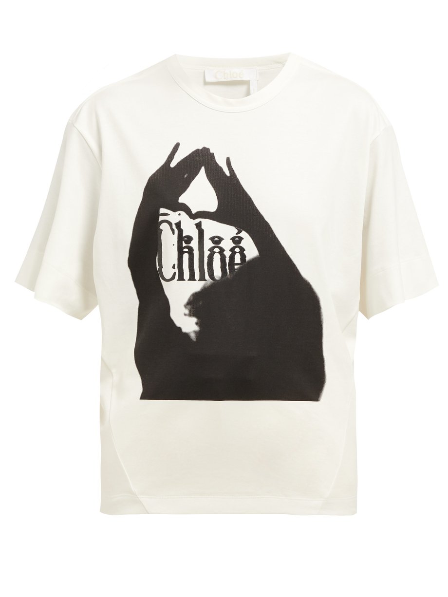 White Logo-print cotton T-shirt | Chloé | MATCHESFASHION AU