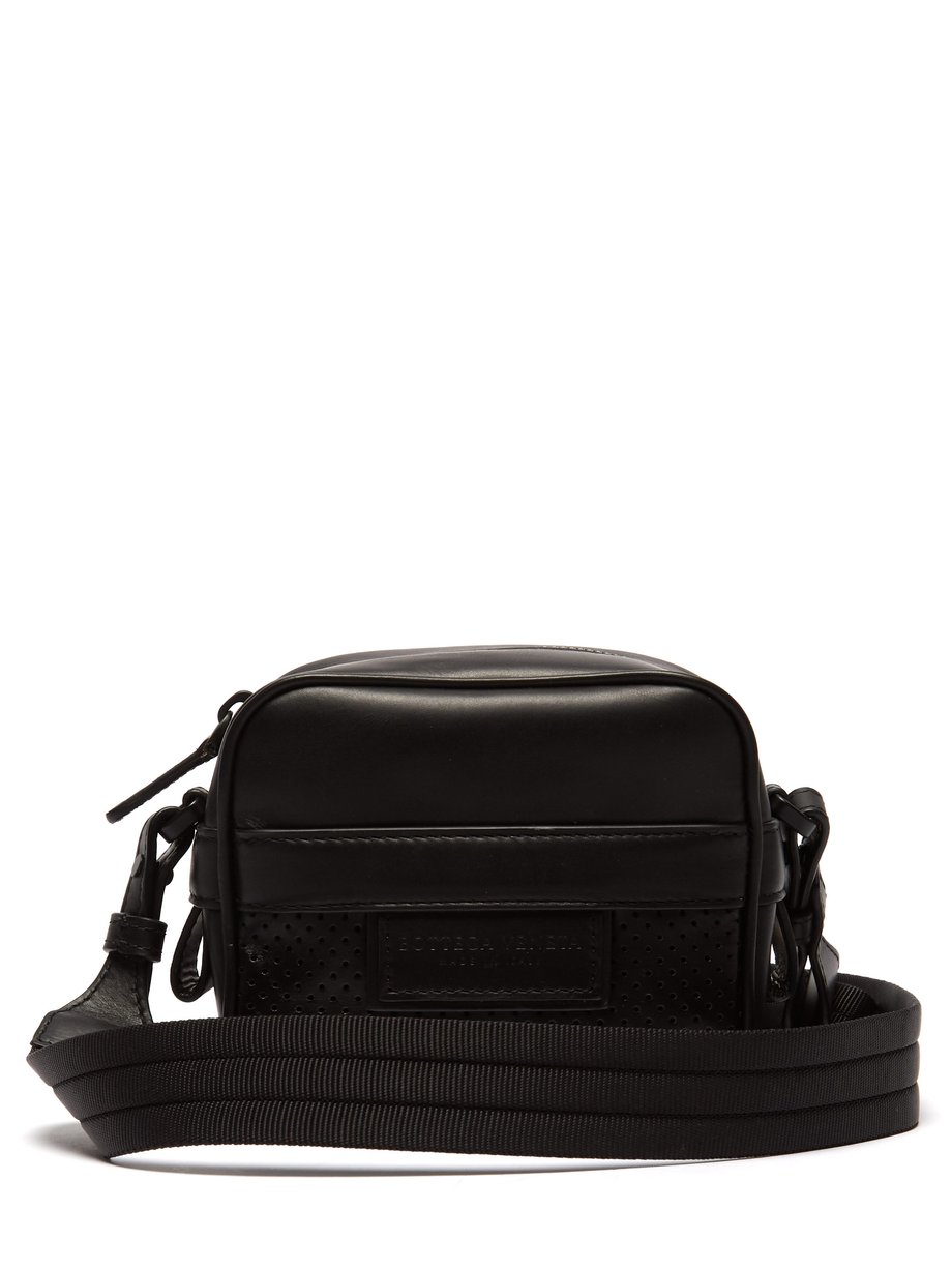 Black Perforated leather cross-body bag | Bottega Veneta ...