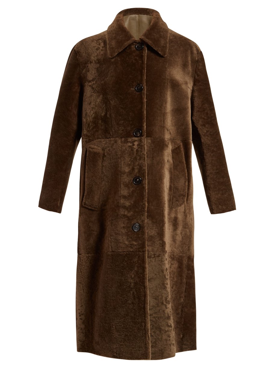 Brown Reversible long shearling coat | Bottega Veneta | MATCHESFASHION UK