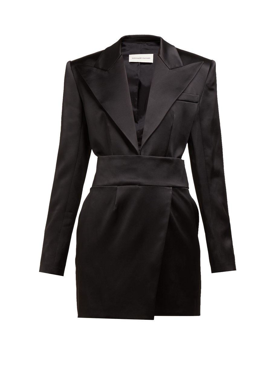 Black Tuxedo-jacket satin mini dress | Alexandre Vauthier ...