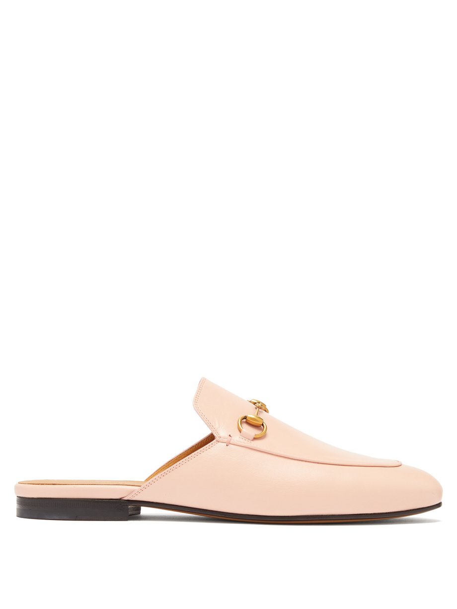 Pink Princetown leather backless loafers | Gucci | MATCHESFASHION US