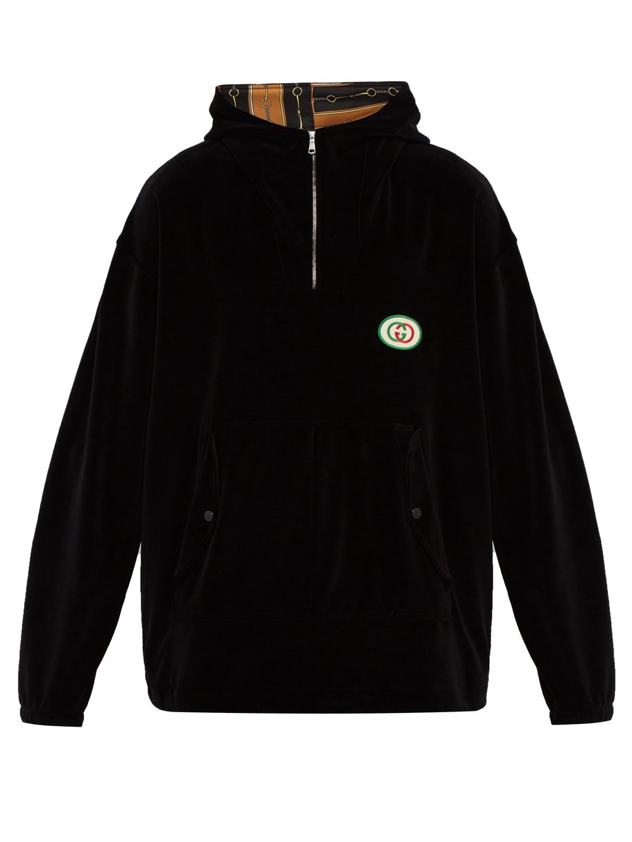 gucci embroidered hooded sweatshirt