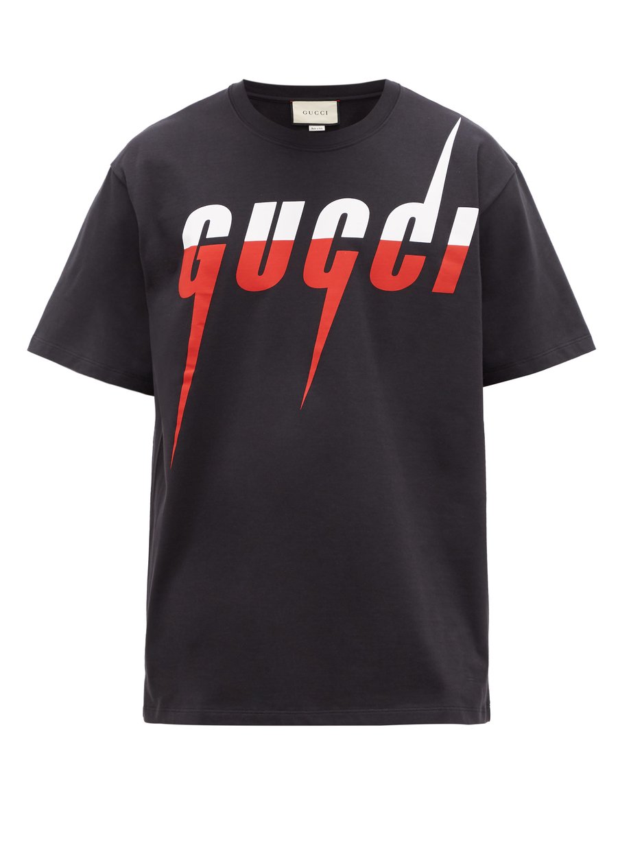 Black Blade logo-print cotton T-shirt | Gucci | MATCHESFASHION US