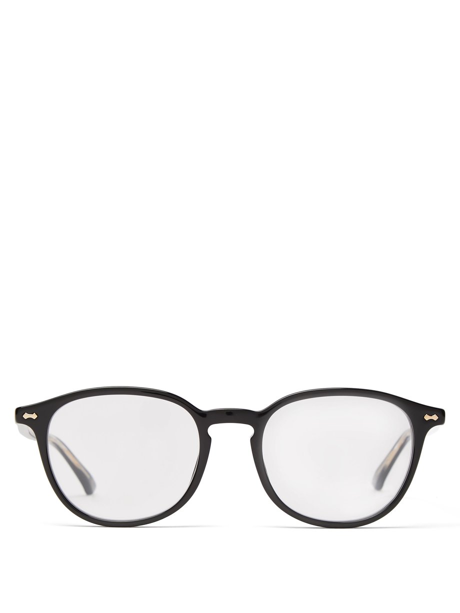 Overvind Paine Gillic sjækel Black Round-frame acetate glasses | Gucci | MATCHESFASHION US