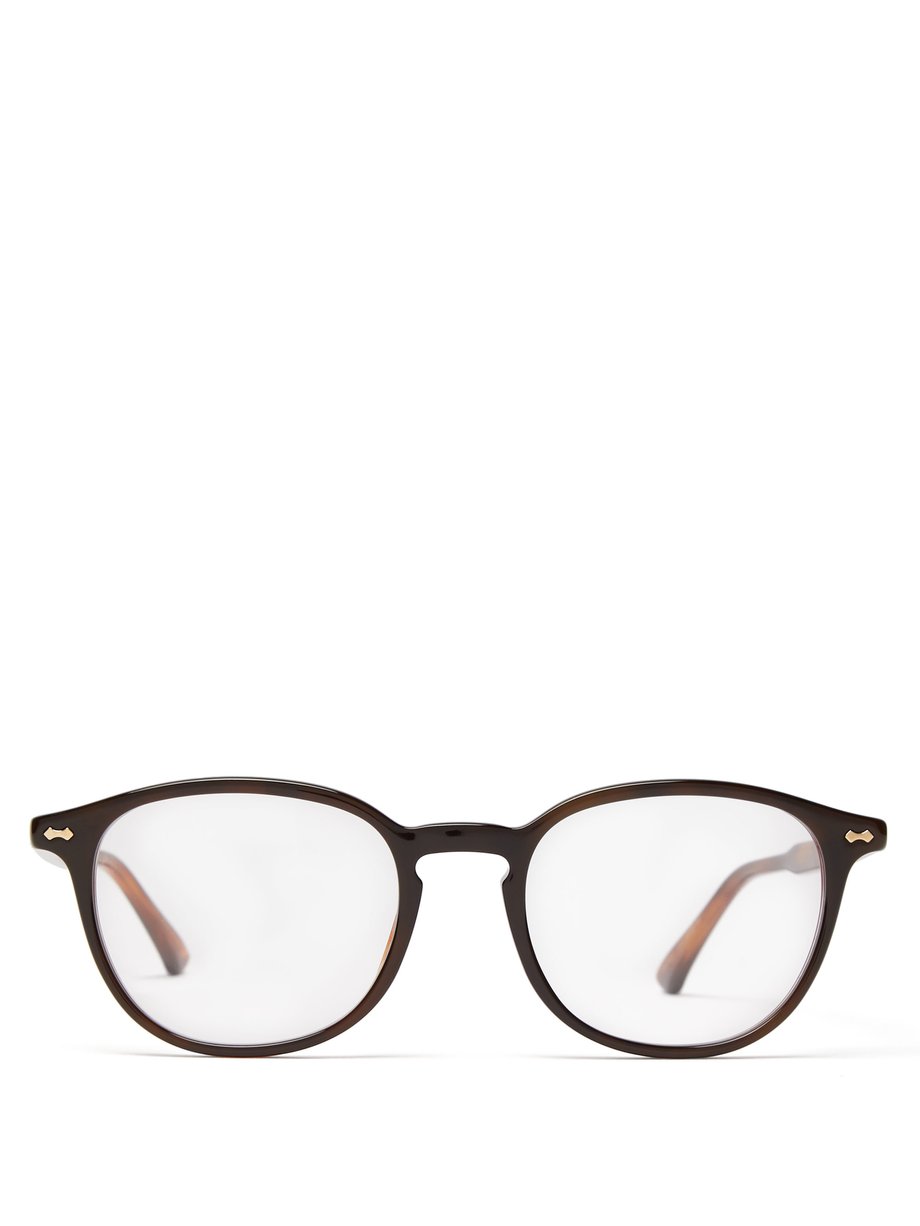 tvilling Fristelse afgår Brown Round-frame tortoiseshell-acetate glasses | Gucci | MATCHESFASHION US