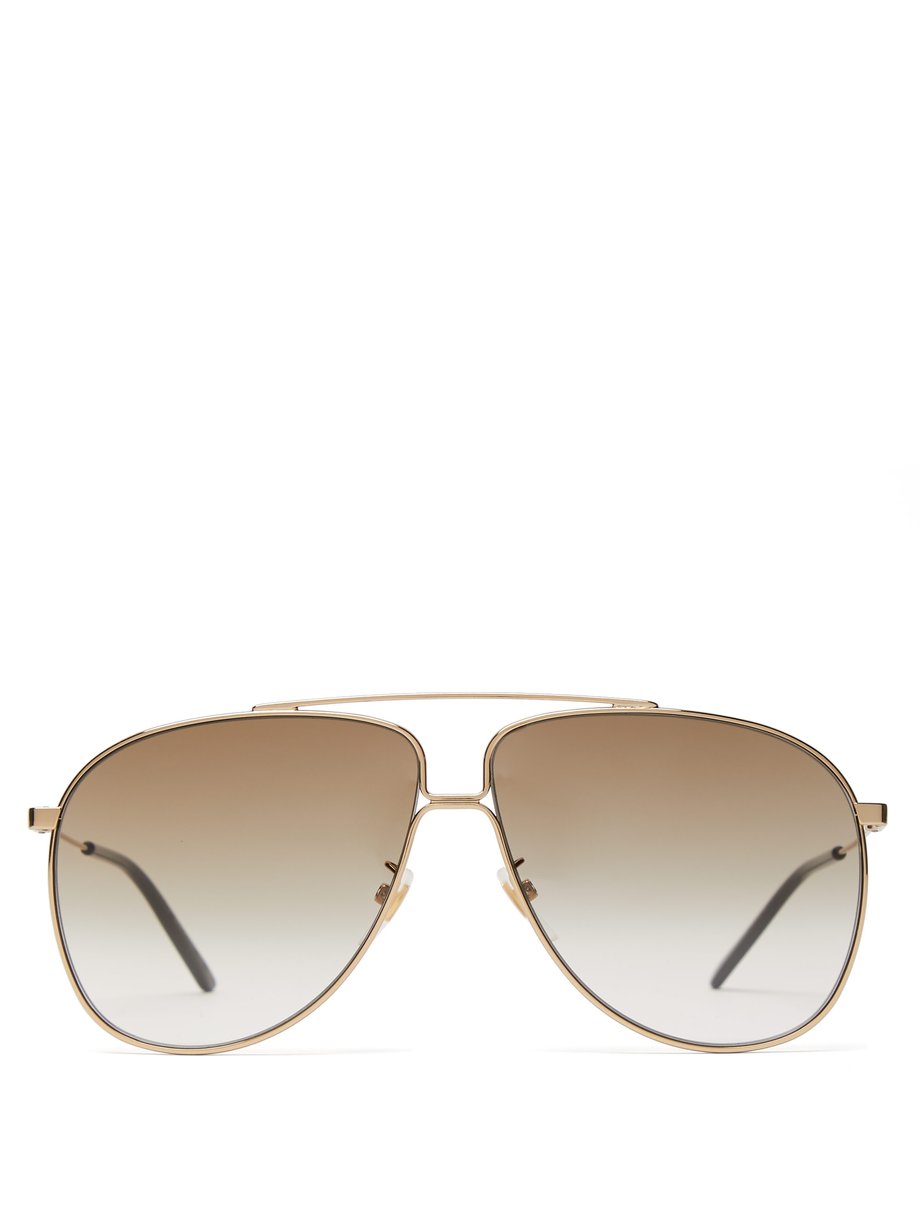 Metallic Oversized aviator metal sunglasses | Gucci | MATCHESFASHION US