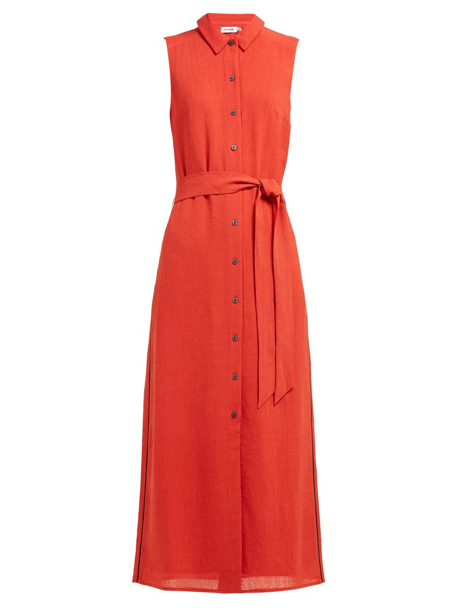 Red Tie-waist piped voile dress | Cefinn | MATCHESFASHION UK