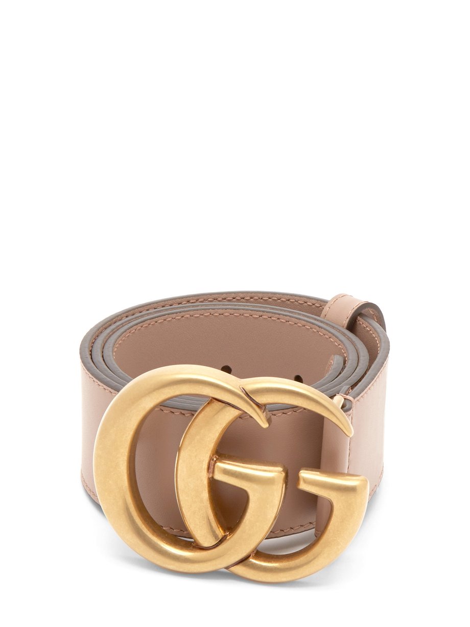 Pink GG-logo leather belt | Gucci | MATCHESFASHION UK