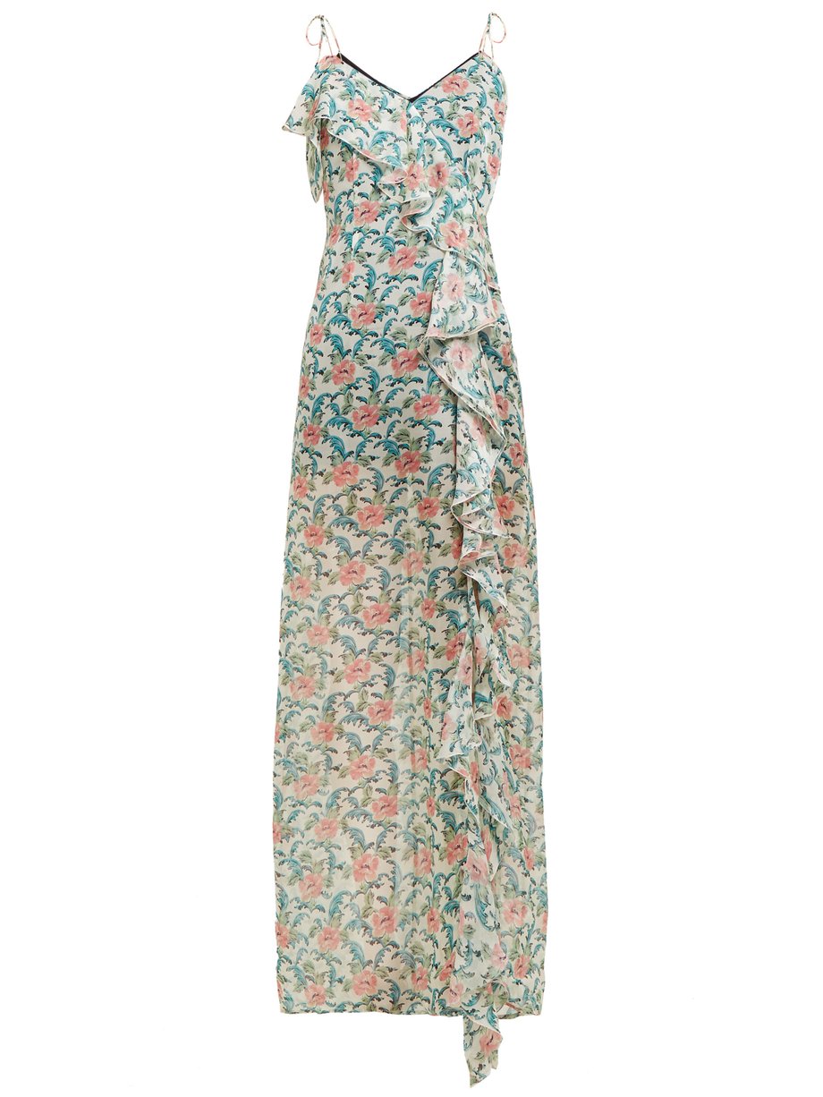Print Stella ruffle floral-print silk maxi dress | Raquel Diniz ...