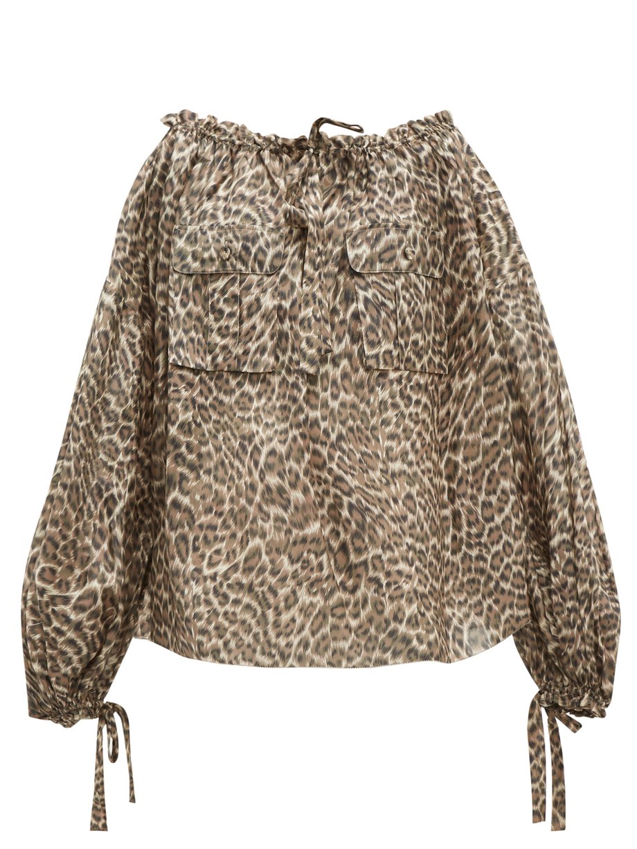 Print Suraya leopard-print silk blouse | Zimmermann | MATCHESFASHION US