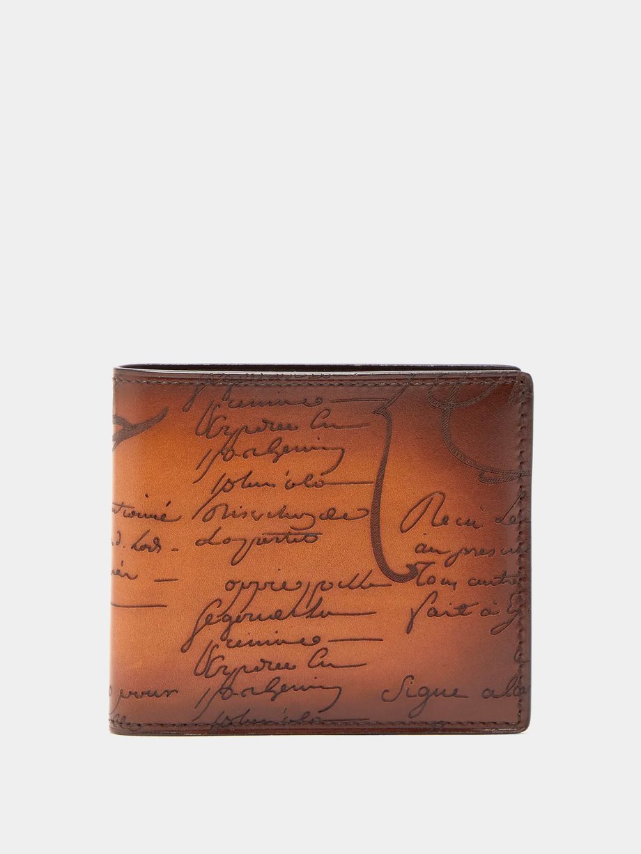 Brown Scritto Venezia-leather bi-fold wallet | Berluti 
