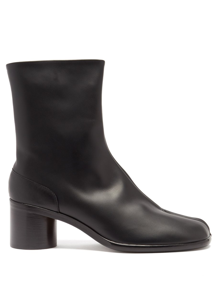Tabi split-toe leather ankle boots Black Maison Margiela ...