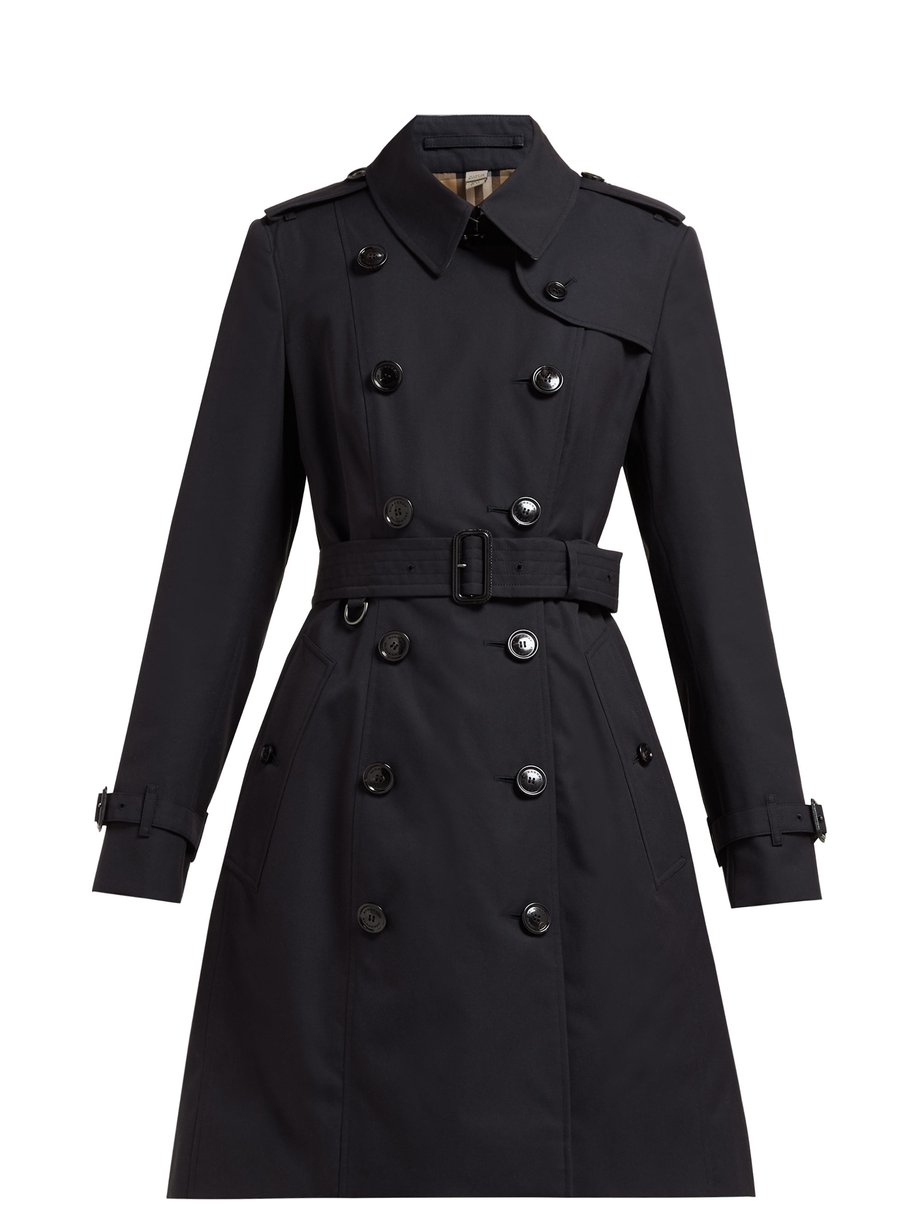 Navy Chelsea double-breasted cotton trench coat | Burberry ...