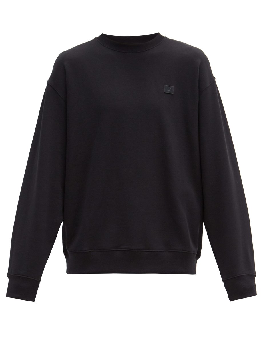 Black Forba Face-appliqué cotton-jersey sweatshirt | Acne Studios ...