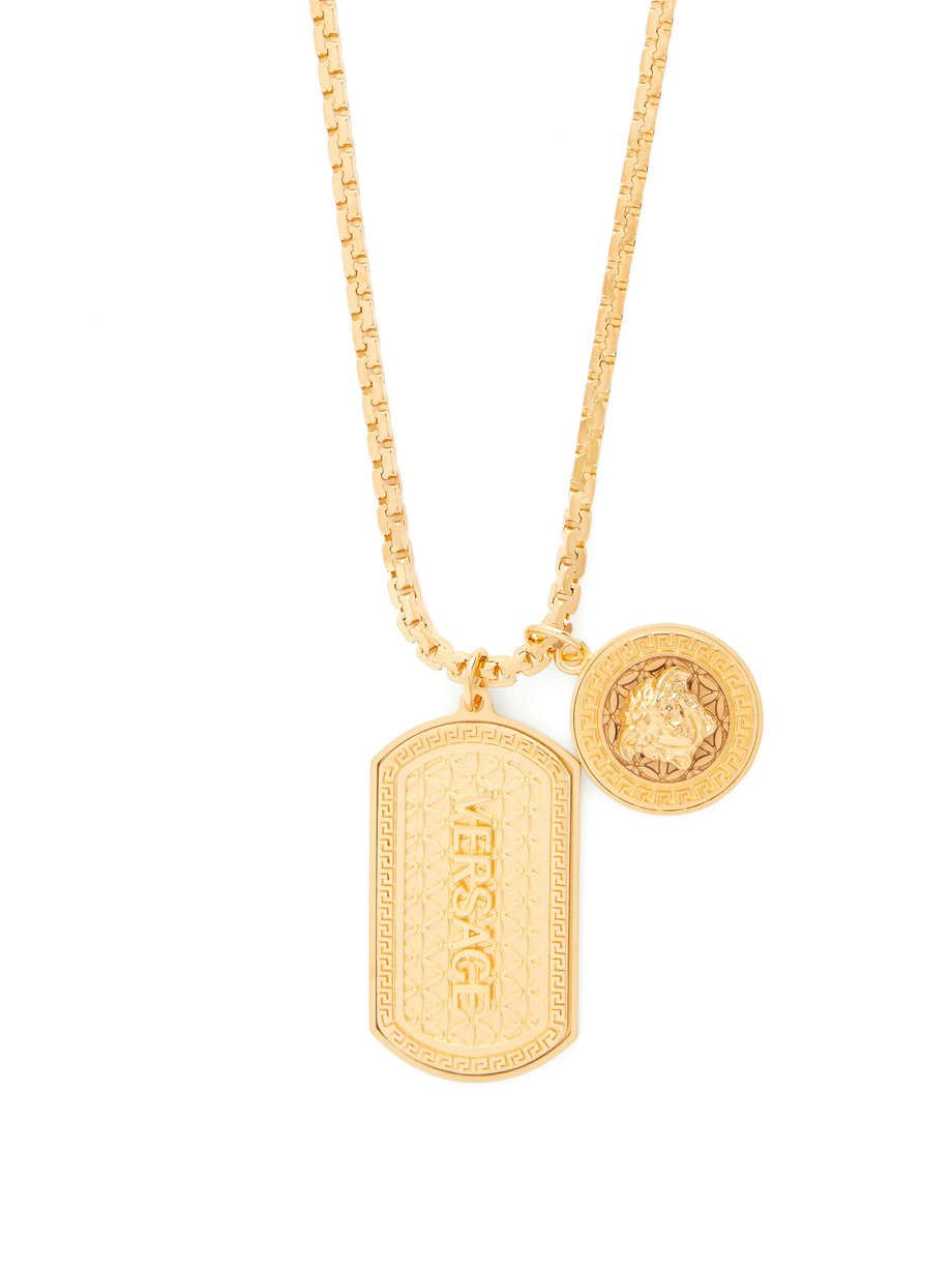versace dog tag necklace