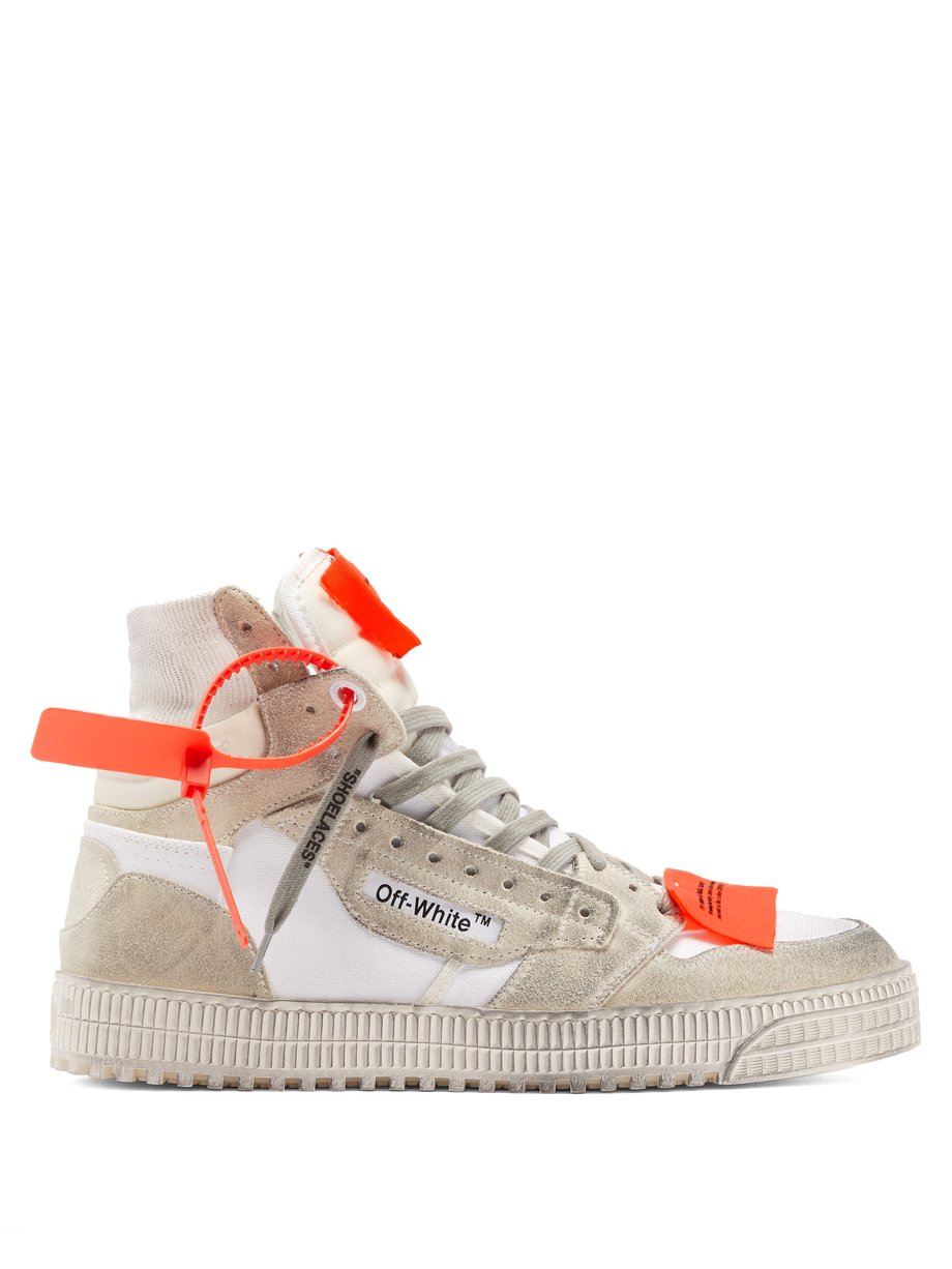 Off White オフホワイト Off Court ハイカット レザースニーカー ホワイト Matchesfashion マッチズファッション