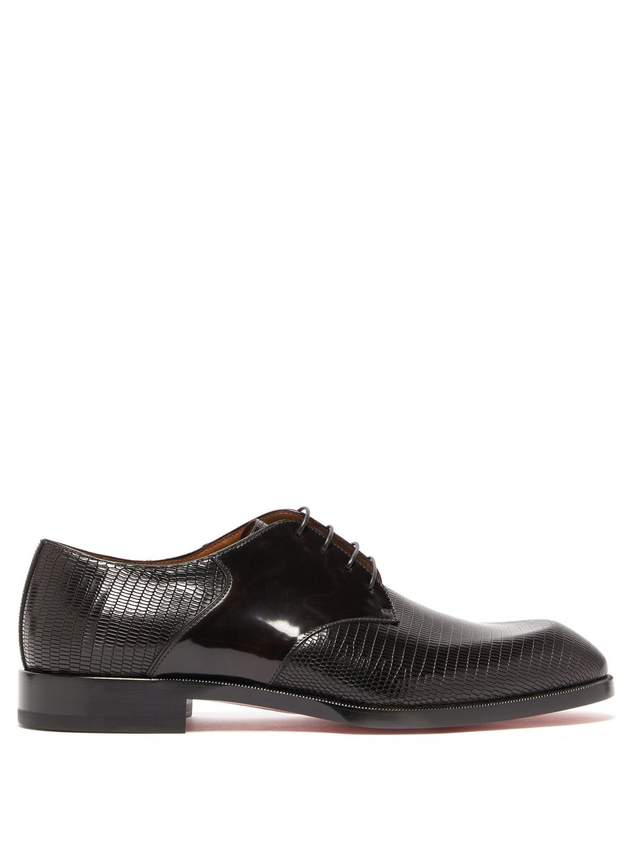À Mon Homme embossed-leather Derby shoes