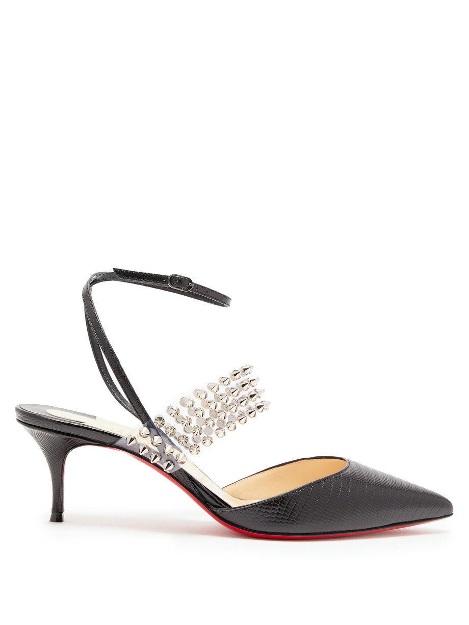 Levita 55 studded lizard-effect leather pumps Black Christian Louboutin ...