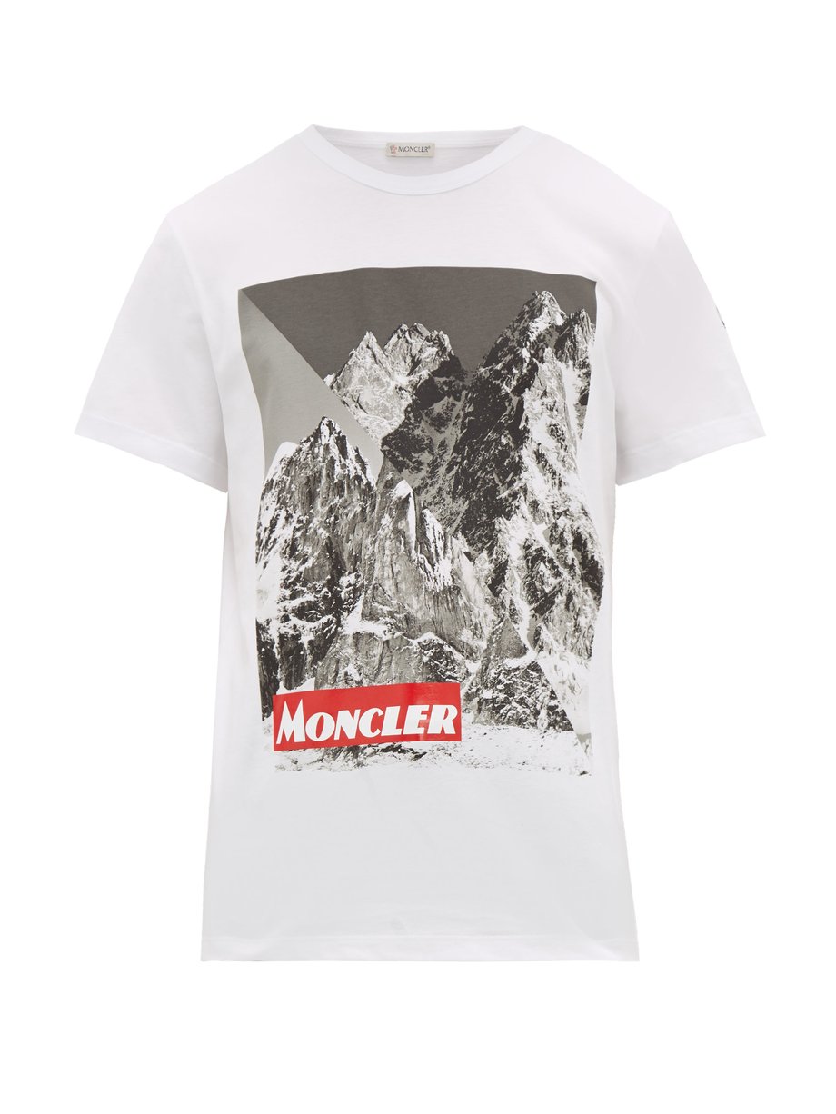 White Mountain-print cotton-jersey T-shirt | Moncler | MATCHESFASHION AU