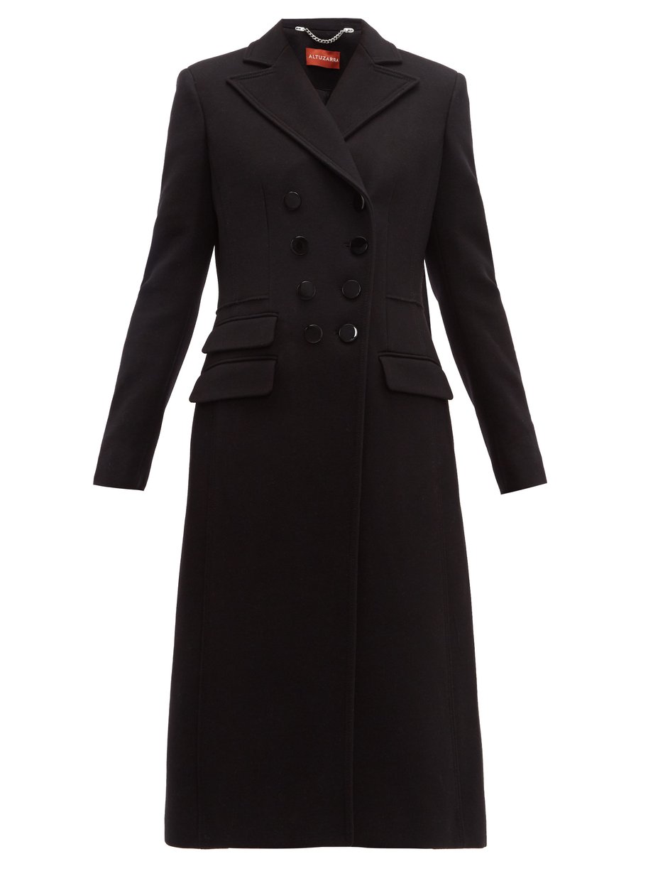 Black Janine double-breasted wool-blend coat | Altuzarra ...