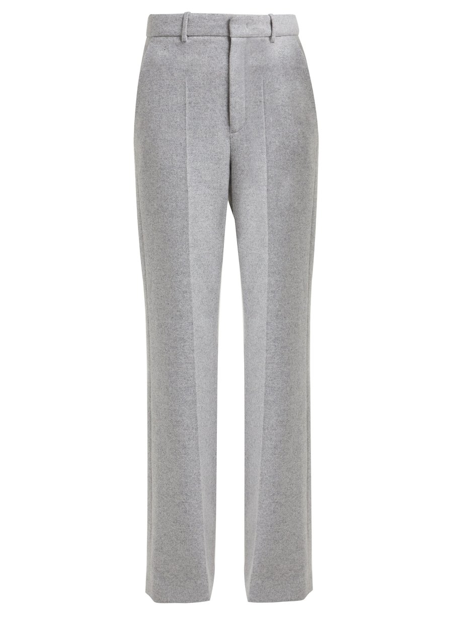 Grey Jess high-rise herringbone trousers | Joseph | MATCHESFASHION UK