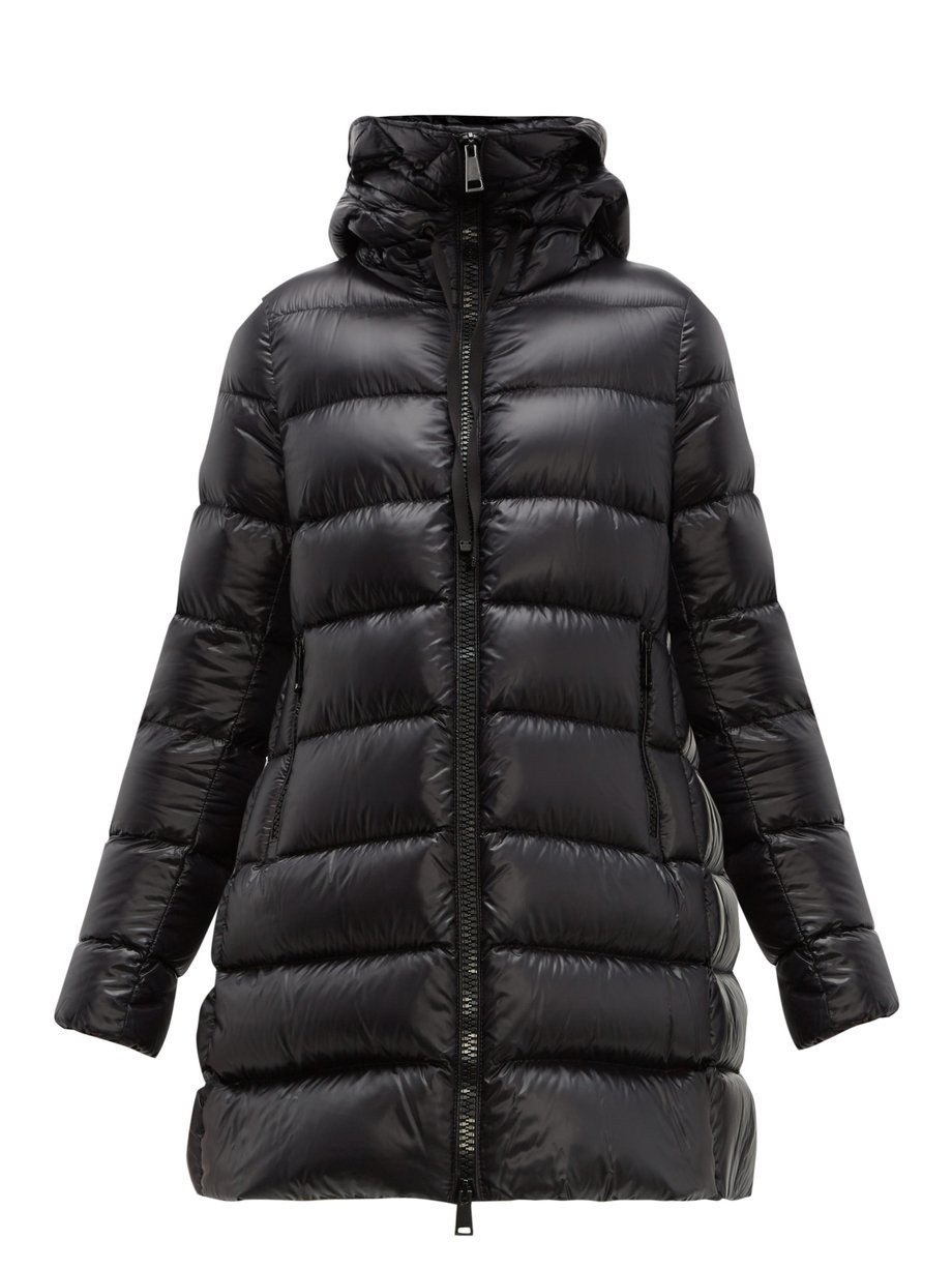Moncler Moncler Suyen A-line quilted-down coat Black｜MATCHESFASHION（マッ ...